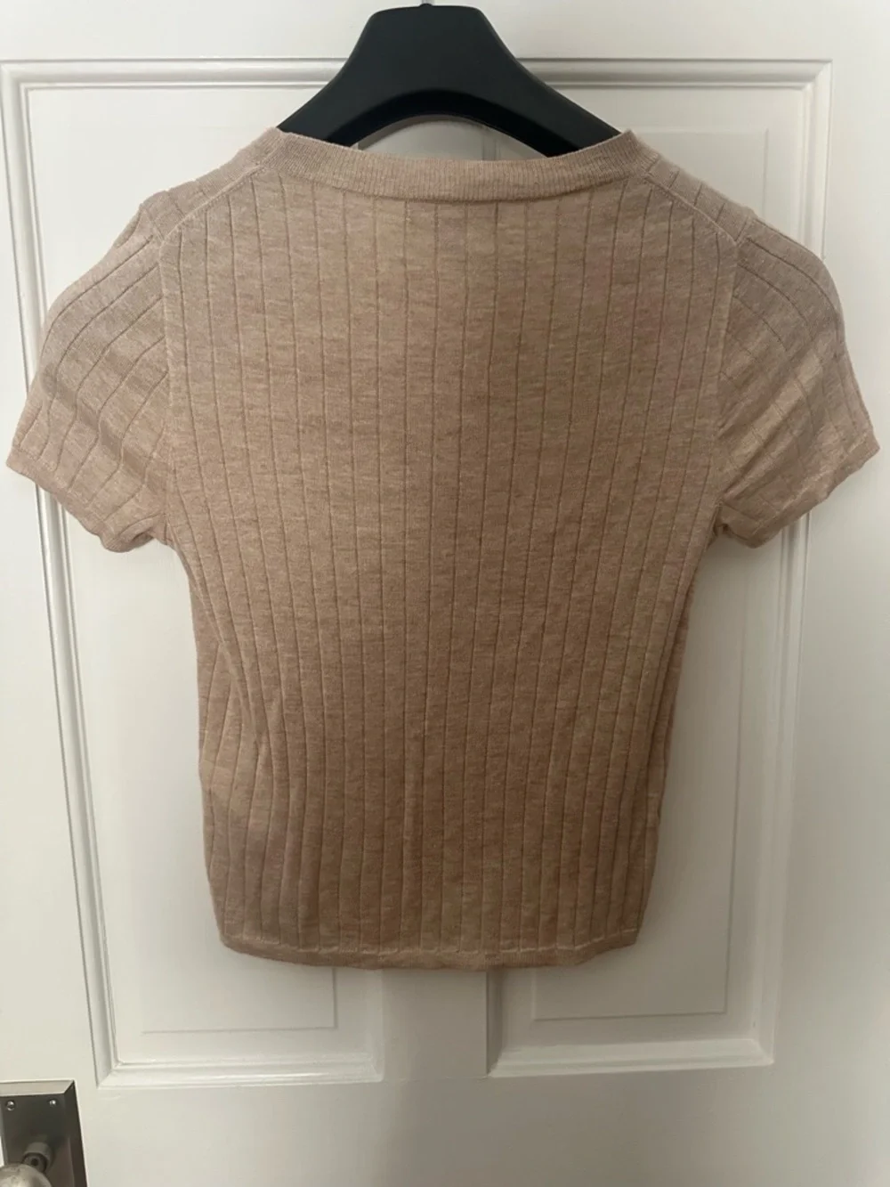 J.Crew Women's Short-Sleeve Ribbed Silk Cashmere Blend Knit Sweater Top- Size S